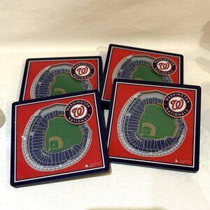 Set of 4 Washington Nationals 3D Stadium Views Acrylic Coasters
